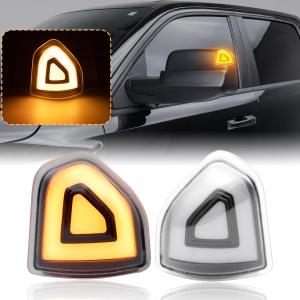 Side Tow Mirror Turn Signal Lights LED Compatible with Ram 1500 2010-2023/for Ram 1500 Classic 2019-2022/for Ram 2500 2010-2018/for Ram 3500 2010-2021 Amber Yellow Blink Marker (Clear Len)