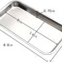3PCS Stainless Steel Trays 8.6 Inch Silver Lab Instrument Tool Pallet Instrument Panels for Dining Table Bathroom Vanities Countertops