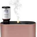 Waterless Diffuser for Essential Oil, Battery Operated Scent Air Aromatherapy Diffuser, Mini Aroma Diffusers with 3 Intermittent Mist Modes, Cycle Start for Home Office Bedroom - Rose Gold