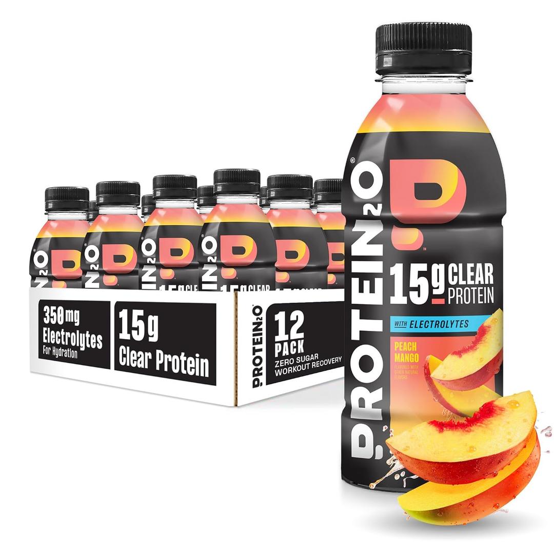 Protein2o 15g Whey Protein Infused Water, Peach Mango, 16.9 Oz Bottle (Pack of 12) (EXP 09/27/27)