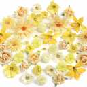 YYHUAWU Fake Flower Heads Mini Blue Artificial Flower Faux Dahlia Rose Flowers Multicolor Silk Daisy Flower Heads for Craft Garland Wedding Bridal Baby Shower Home Party Decoration DIY Cake Decor