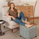 ABHENG Chenille Cover Steel Frame Ottoman with 48L Storage,17.7" x 17.7" x 17.7" Square Linen Storage Ottoman Stool Cube with Legs,for Dorm Livingroom Gray UASND641G