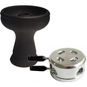 VOVCIG Hookah Bowl Set with HMD Upgade Aluminum Heat Management Device Charcoal Holder Premium Silicon Shisha Bowl for Smoking Hookah Accessaries