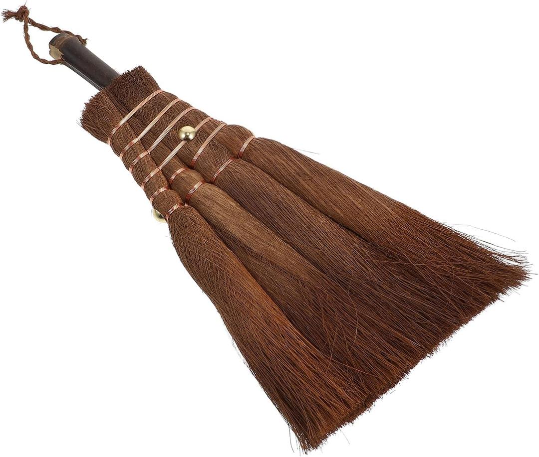 Hemoton 1pc Mini Broom Tool for Household Cleaning Natural Palm Broom Desk Cleaning Brush Light Brown Compact and Portable for Home and Office Use