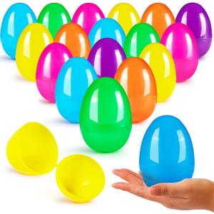 JOYIN 3.15" Easter Eggs, Fillable Plastic Eggs Empty Colorful Bright Eggshells with Hinge for Easter Hunt, Filling Treats, Party Favor, Basket Stuffers, Classroom Prize Supplies, 72PCS