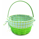 HH 10in Lined Bamboo Basket - Green, 2PCS