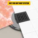 4 Inch Shower Drain Compatible with Schluter Kerdi System, Bonding Drain with PVC Bonding Flange for Schluter Shower Kit, Diamond Pattern Grate (Black)