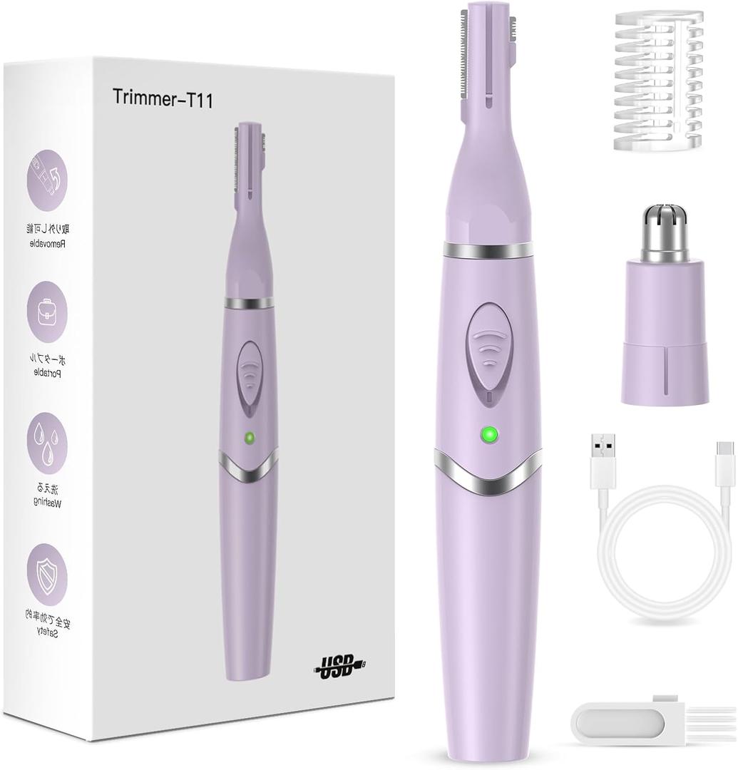 (2024 Newly Released & Multi-function) Eyebrow Shaver, Men's, USB Rechargeable, Nose Hair Cutter, Men's & Women's, Eyebrow Shaving, Shaving, Growing, Electric Shaver, Etiquette Cutter, Ear Hair, Purple
