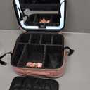 Mocado Travel Makeup Bag with LED Lighted Mirror, Travel Makeup Organizer, Makeup Case with 3 Color Lighted Setting and 10x Magnifying Mirror, Portable Storage and Adjustable Dividers Makeup Box(Pink)