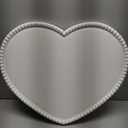 Large Heart-Shaped Linen Cork Bulletin Board with White Wood Frame, 24x19 Inch Decorative Memo & Photo Pin Board, Cute Vision Board for Home Office, Bedroom or Valentines Day Gifts Wall Decor