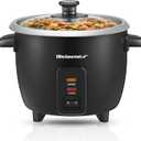 Elite Gourmet ERC003B Electric Rice Cooker with Automatic Keep Warm Makes Soups, Stews, Grains, Hot Cereals, 6 Cups Cooked (3 Cups Uncooked), Black