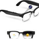 AI Smart Glasses with 8MP Camera, 4K Photo/1080P Video, Anti-Shake Recording, 12H Music & Bluetooth Calling, Real-Time Translation & GPT Object Recognition, IP66 Waterproof ,Photochromic Lenses