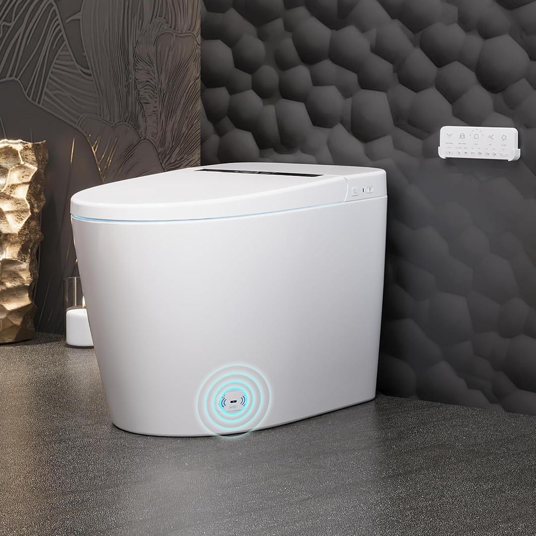 Deer Valley Smart Toilet with Bidet Built in, Tankless Elongated Electric One Piece Toilet, Smart Bidet with Seat Heating, Remote Control