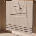 MyOwn Ultra Soft 3 Pack Cotton Towel Set, Contains a Bath Towel 28x55 inch, a Hand Towel 16x24 inch & Wash Coth 12x12 inch, Ideal Everyday use, Compact & Lightweight - Tan, 71679