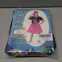 Girls Light-Up 80s Costume Set for Kids - Christmas Dress-Up, Holiday Party Decades Day Rock Star Outfit (Large, Pink)