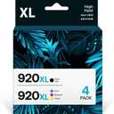 920XL Ink Cartridges Compatible for HP 920 XL Combo Pack Replacement for HP Officejet 6500 6500A 7000 7500A E709 Printer 4-Pack (Black, Cyan, Magenta, Yellow)