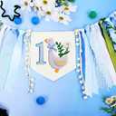 One Funny Goose High Chair Banner for Boys - Funny Goose Theme 1st Birthday Decorations, High Chair Banner First Birthdays Boy, Goose First Birthday Crown Hat & Cake Topper for Party Decor