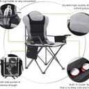 Aohanoi 2 Pack Camp Chairs for Heavy People, Outdoor Folding Camping Chairs with Cup Holder & Cooler Bag for Outside Supports up to 300lbs (2 Pcs, Black)