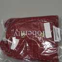 Women's Collarless Blazer Plaid Button Front Crop Tweed Jacket (Medium, Red)