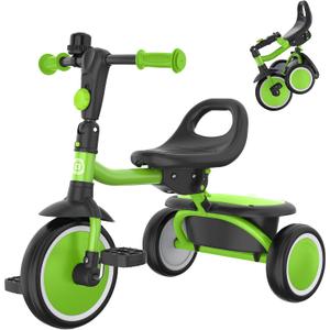 besrey Kids Tricycles Age 18 Month to 5 Years, Toddler Tricycle Kids Trikes Tricycle, Gift Toddler Tricycles for 2-5 Year Olds, Gift & Toys for Boy & Girl, Trikes for Toddlers, Grass Green, Small