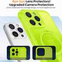 MOCCA Design for iPhone 15 Pro Case with Magnetic Invisible Stand [Full Camera Protection] [Compatible with Magsafe] Military Drop Shockproof Translucent Matte Phone Case Cover 6.1",Fluorescent Green