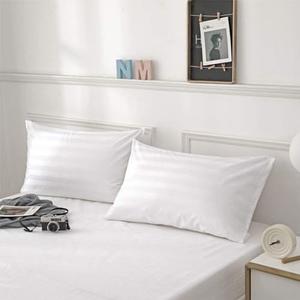 Pillow Protector King Size 100% Egyptian Cotton Pillow Covers, 400 Thread Count Sateen Weave Cooling Pillow Cases with Zipper Hidden, Breathable Non Noisy Easy Care, Set of 2 (Striped White)