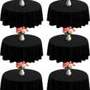 joybest 5 Pack Round Tablecloths 90 Inch Black Polyester Table Cloth for 30-60 Inch Tables, Stain and Wrinkle Resistant Washable Fabric Table Cover for Wedding, Party, Reception, Banquet