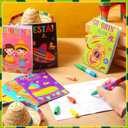 Funrous 24 Pcs Christmas Books with 24 Stacking Crayons Holiday Activity Books Rainbow Crayons Stocking Goodie Bag Stuffer Party Favors Supplies (Mexico Style)