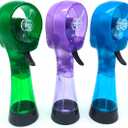 Water Misting Fan Portable Handheld Spray Fans Battery Operated for Outdoor Cooling- Set of 3 (Green/Purple/Sky Blue)