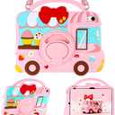 VOFUOE for iPad 11th Generation A16 Case 2025, for iPad 10th Generation Case 10.9 2022 Kids Girls Sweet Dessert House Design with Shoulder Straps Rotating Stand Soft Silicone Protective Cover-Pink