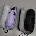 LILAC Travel Mini Umbrella Compact Small & Lightweight, UV Rain Protection, Pocket-Sized Folding Umbrellas with Quickdraw & Case for Men, Women & Kids Backpack (NEW2-Pack Black&Purple)