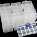 20 packs Plastic Organizer Box 10 Grids Clear Storage Container Jewelry Case with Fixed Dividers for Beads Art DIY Crafts Jewelry Fishing Tackles (20pcs 10 Grids Box)