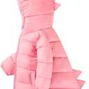 HILEELANG Kids Boy Girl Winter Hooded Puffer Jackets Coats Light Weight Padded Outerwear (2-3Y, 24babycoat01#pinkddino)