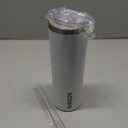 BJPKPK White Stainless Steel Tumbler With Lid And Straw 20 oz Insulated Tumblers Thermal Cup For Hot And Cold Drinks