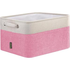 BALEINE 1 Pack Fabric Closet Storage Bins for Shelves, Linen Closet Organizers and Storage, Decorative Baskets for Organizing, Shelf, Clothes, Home, Office (Pink, 12"x8"x8")
