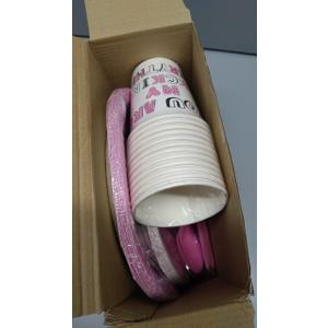 12 Set Galentine's Day Party Supplies Pink Happy Galentines Day Tableware Set Paper Plates and Cups Napkins Plastic Forks Spoons Knives for Valentine's Party Decorations