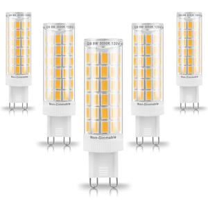 G9 Led Bulbs 75W 80W 100W T4 Clear Halogen Equivalent,1000 lm,3000K Soft Warm White,AC120V G9 8W Bi-pin LED Corn Light Bulb for Chandelier Pendant Wall Ceiling Floor Ligting,Non-flicker,5Pack