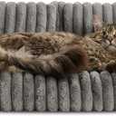 Hollypet Fluffy Dog Cat Bed Pet Couch Beds Plush Soft Warming Washable Puppy Bed for Small Medium Dogs and Large Cats, Dark Gray, 24" L x 18" W x 10" Th