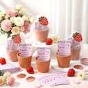 Ctosree 50 Sets Strawberry Baby Shower Favors for Guests a Berry Sweet Baby Is on the Way Seed Packets Include Self-adhesive Seed Packets Flowerpot Thank You Tags Organza Bags for Gender Reveal Party