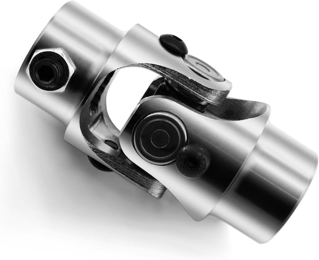 3/4" 20 Spline X 3/4" Round Steering Shaft U Joint Single Chrome Universal Joint Coupling (3-1/4" Overall Length)