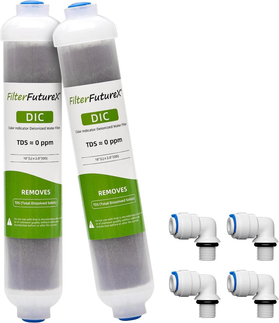 Di Filter Color Changing Mixed Bed Ion Exchange Resin Deionization DI Aquarium Filter Reduce TDS (2 Packs)