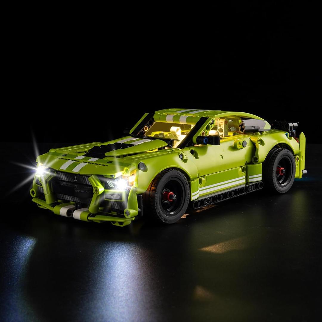 Nitemode Light Kit Compatible with Lego Technic Ford Mustang Shelby GT500 42138 Car, Upgraded Lighting Accessories for Display (Lights Only, Model Set Not Included)