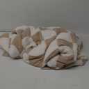 Snuggle Sac Checkered Throw Blanket Faux Fur Microfiber Blankets for Couch, Cozy Soft Warm Blanket for Sofa Bedroom Living Room, Beige Checker, 60x80 inches (Twin(60"x80"), Beige White)