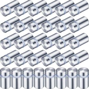 1/2 x 3/4 Inch Sign Standoff Screws Advertising Screws Stainless Steel Wall Standoff Mounts for Glass Acrylic Signs (60 Pieces)