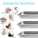 3 Pcs Kitten Litter Box with 1 Scoop,Stainless Steel Small Litter Box, 12.4"8.4"1.37" Metal Litter Pan, Small Litter Pan for Little Cats Kittens, Easy Cleaning