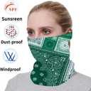 Neck Gaiter Mask Face Scarf Bandana Tube Cover Headwear Balaclava Headband Headwrap for Men and Women (9-green)
