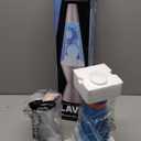 Lava Lamp White Blue and Silver 14.5"