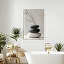 Zen Canvas Wall Art Spa Stones Picture Wall Decor Framed Meditation & Calm Painting Minimalist Prints Spiritual Room Living Room Bathroom Ready to Hang(Art-15,16.00"x24.00")