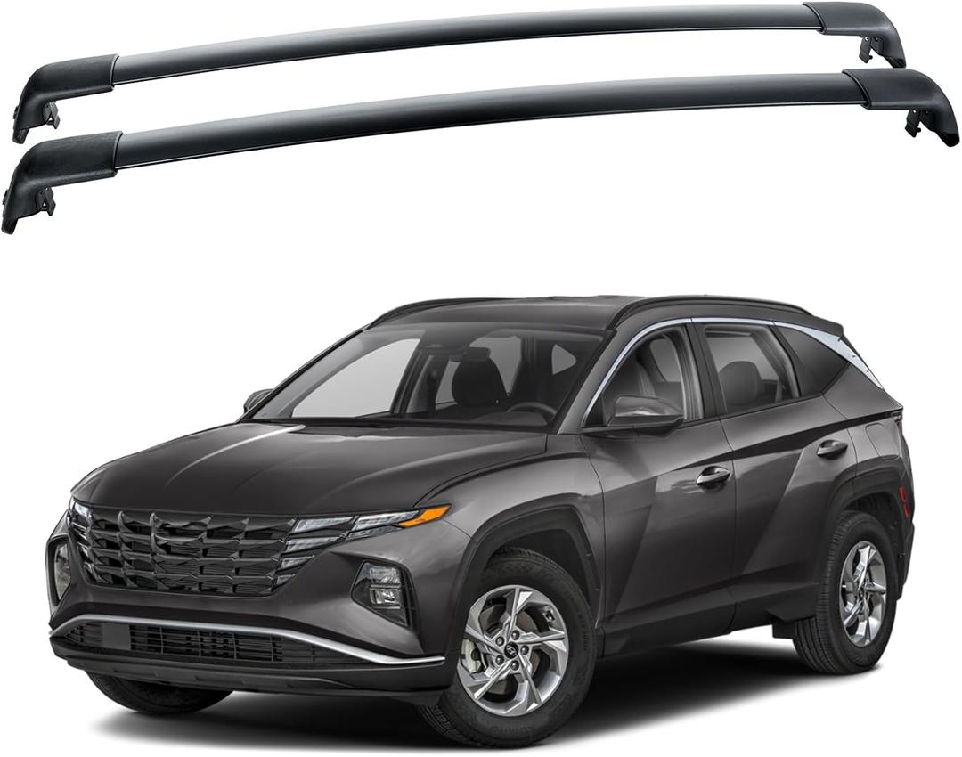 Roof Rack Cross Bars 165lbs Compatible with Hyundai Tucson 2016-2021 SEL/N Line, Heavy Duty Aluminum Roof Rails Crossbars Black Rooftop Cargo Carrier Luggage