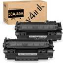 v4ink Compatible 49A 53A Toner Cartridge Replacement for HP Q5949A Q7553A for use with HP 1320 1320n P2015dn P2015 P2015n 3390 3392 1160 P2014 M2727nf MFP Printer (Black,2 Packs)